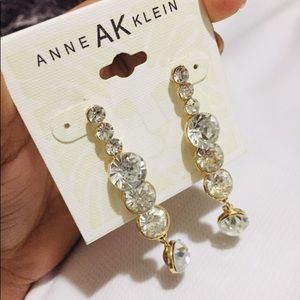 Anne Klein Diamond and gold earrings